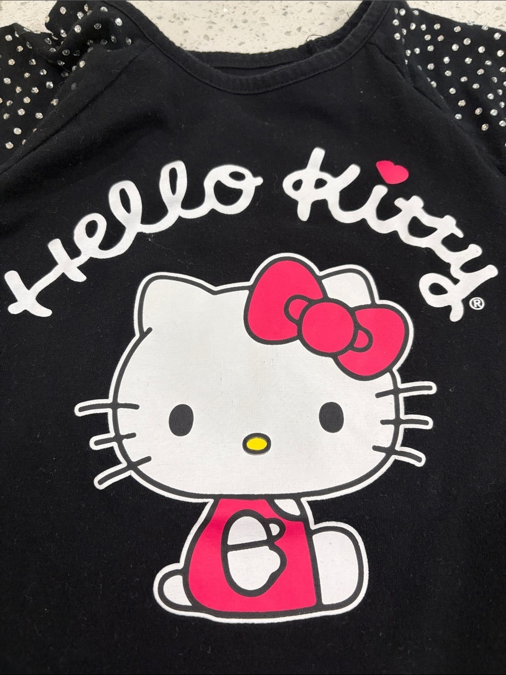 Hello Kitty Yellow, Black & Burgundy Girls' Short Sleeve Tee Trio size 7&10 - Picture 5 of 12